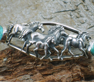 wild horses sterling and turquoise cuff bracelet (2).jpg